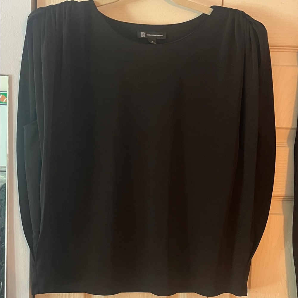 INC International Concepts…2 pc Set Black , Top & Black Skirt